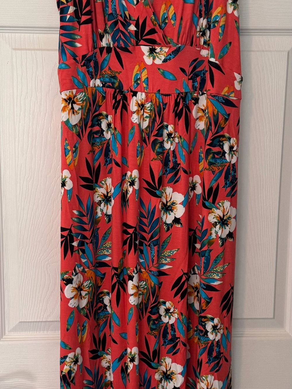 Loveappella Coral Floral Maxi Dress